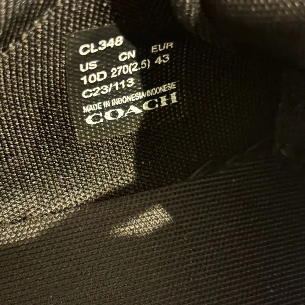 Coach Clip Sneakers Mens 10D Purple Black Jacquard Leather Monogram Low Top
